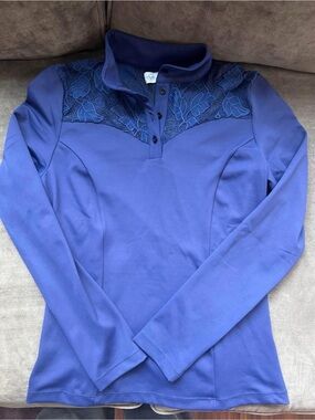 Equisite Blue Lace Front Show Shirt